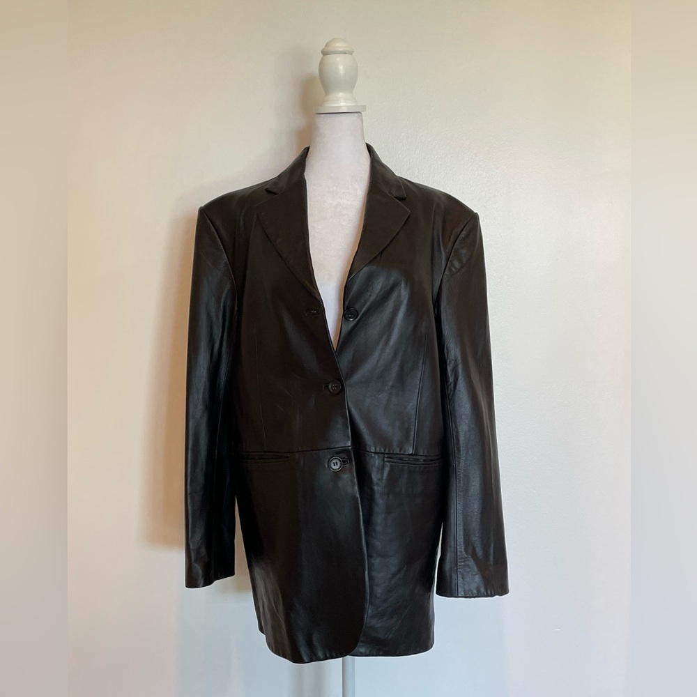 Black & Other Stories Vegan Leather Oversized Blazer NWT Size US…